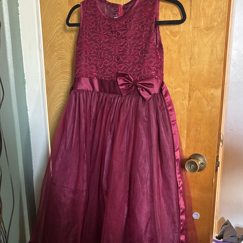 Love in Burgundy Lace Kids Dress